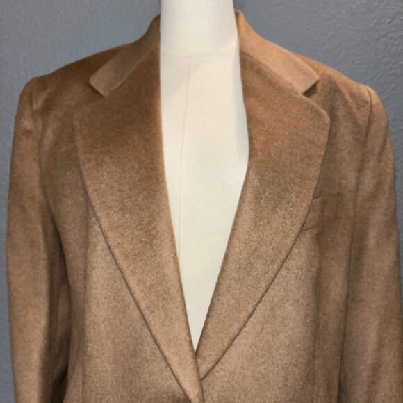 WOMEN'S 80s SANYO for I. MAGNIN 100% CAMEL HAIR BLAZER JACKET MADE IN JAPAN - 12 - Picture 2 of 11